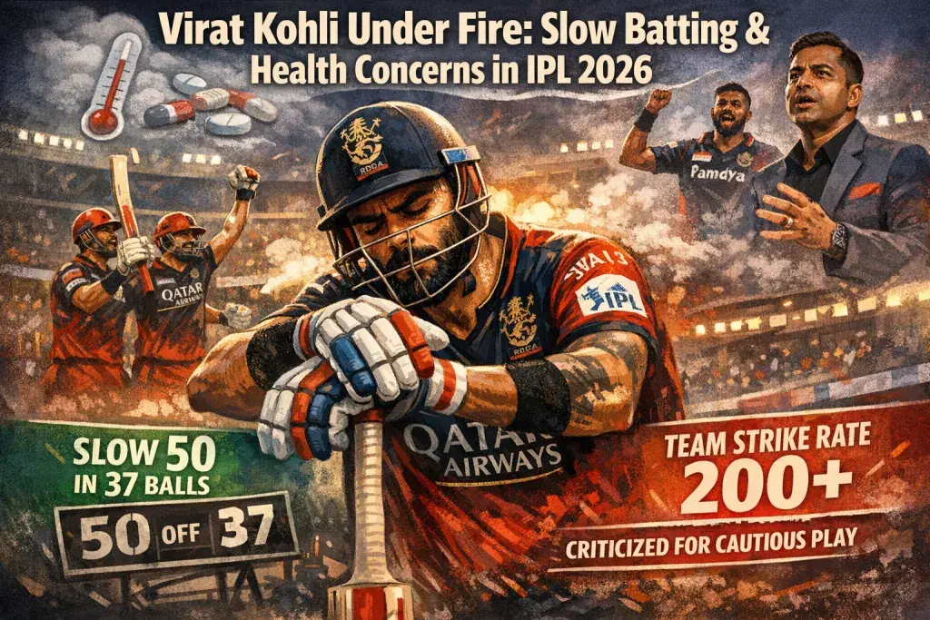 Virat Kohli Draws Criticism for Cautious Batting as Health Concerns Cloud His IPL 2026 Form